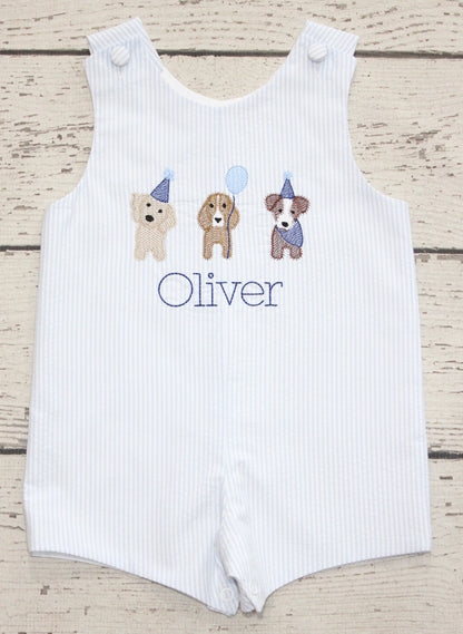 Monogrammed Puppy Birthday Shortall, Monogrammed Labrador Jon Jon