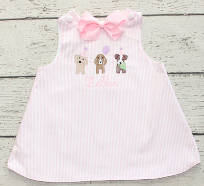 Monogrammed Puppy Dog Birthday Dress, Labrador Birthday Dress