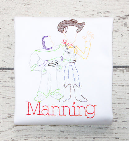 Monogrammed Buzz and Woody Shirt