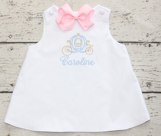 Monogrammed Princess Carriage Dress, Monogramed Cinderella Dress