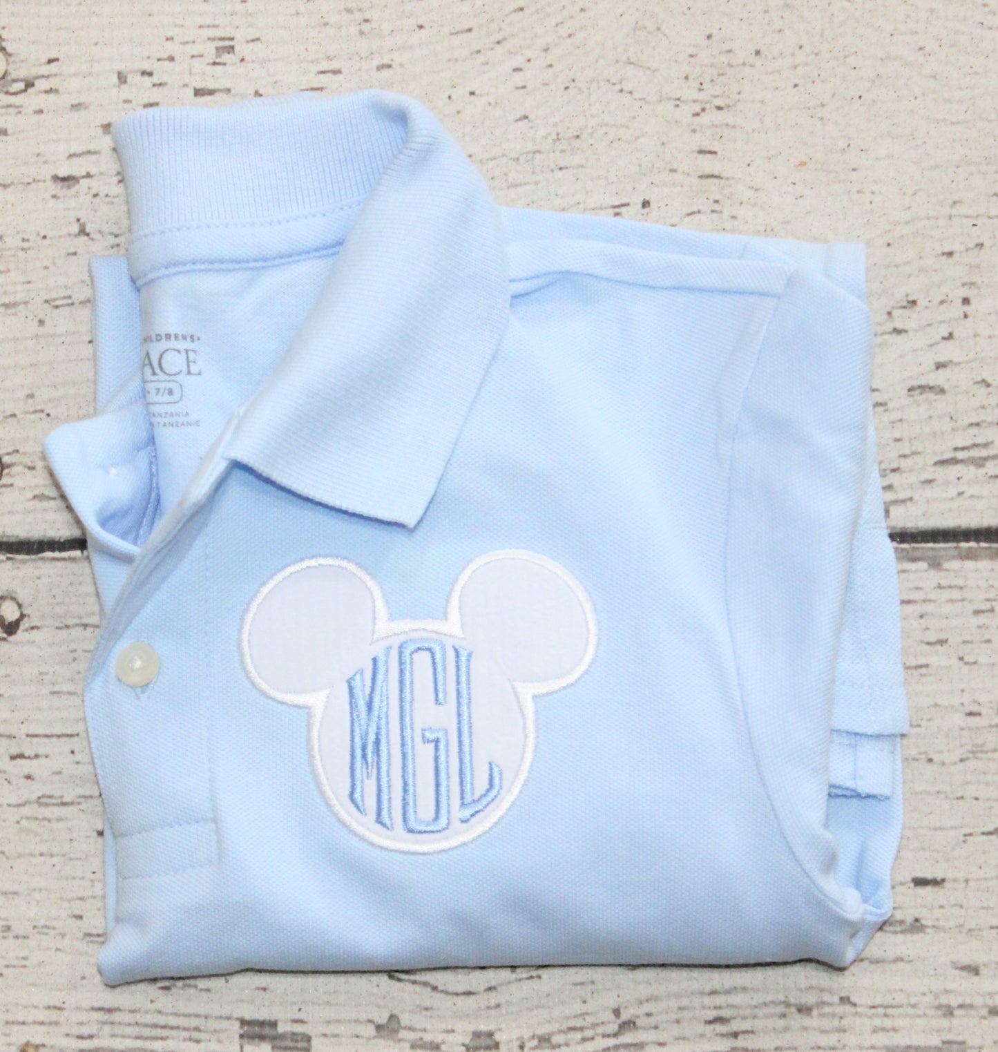 Monogrammed Blue Mickey Polo