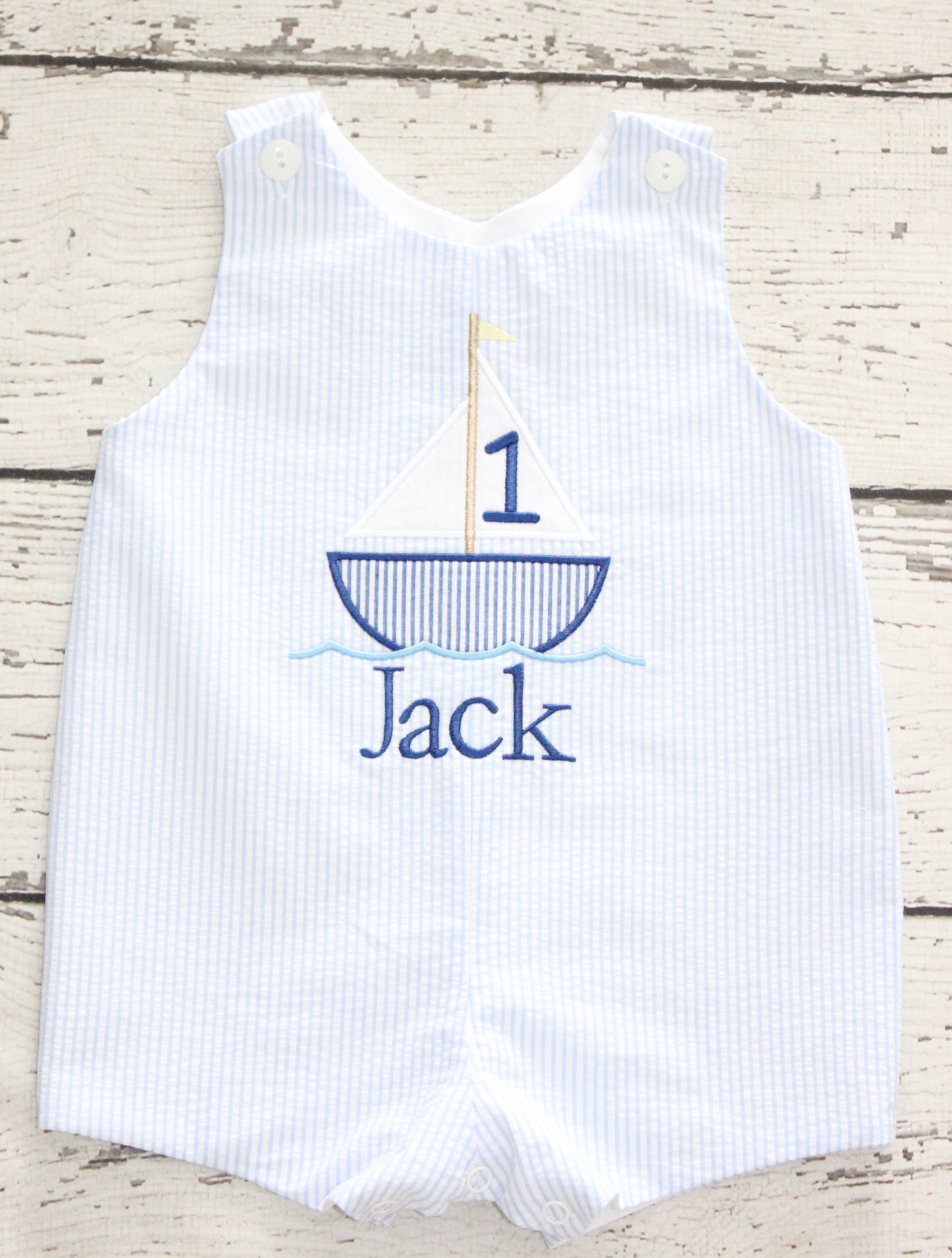 Monogrammed Birthday Sailboat Jon Jon