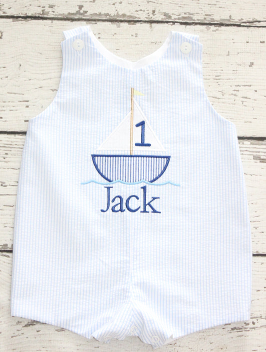 Monogrammed Birthday Sailboat Jon Jon