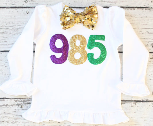 985 Monogrammed Mardi Gras Girl Shirt