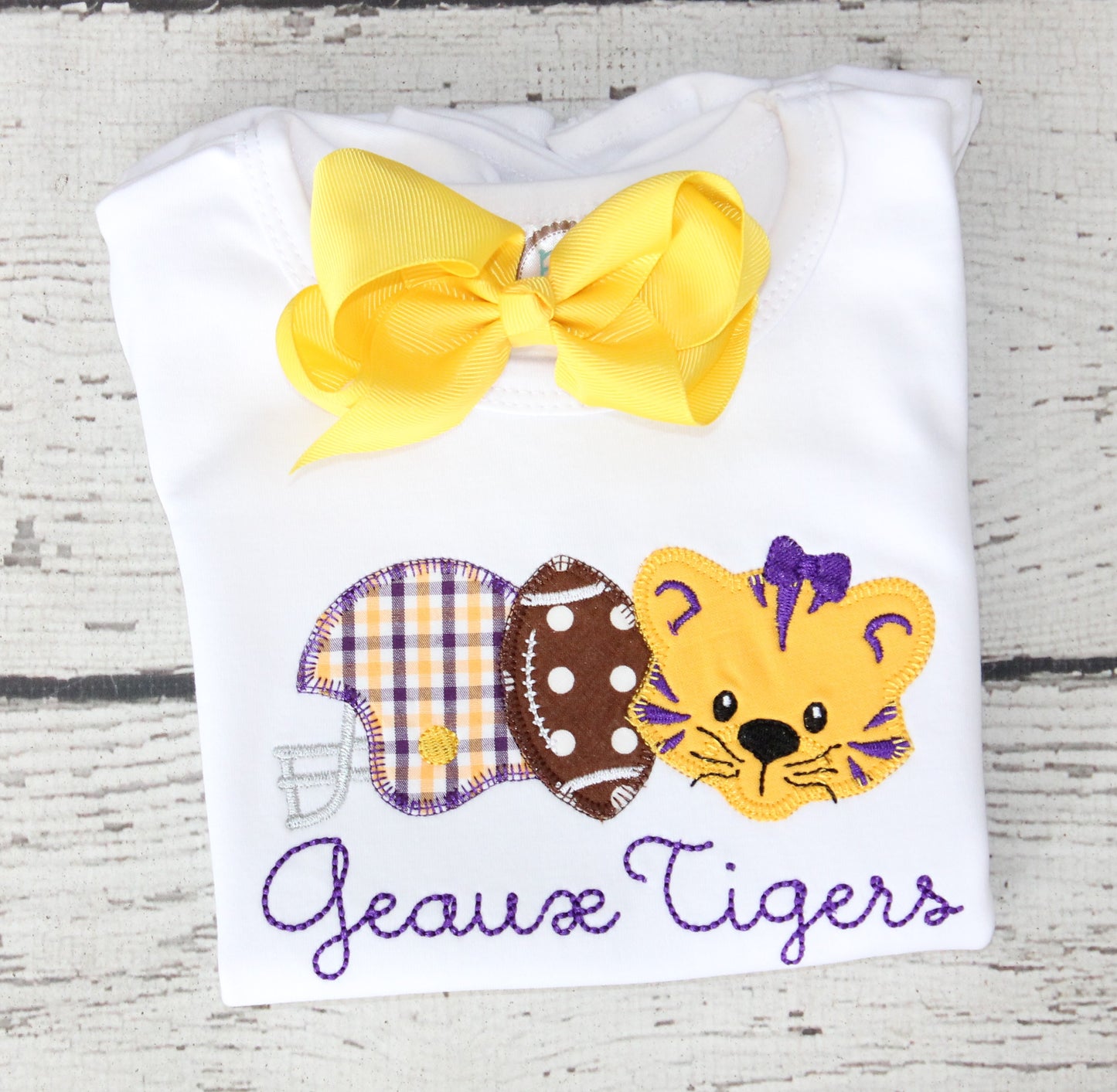 Monogrammed Tigers Football Outfit, Monogrammed LSU Baby Gift