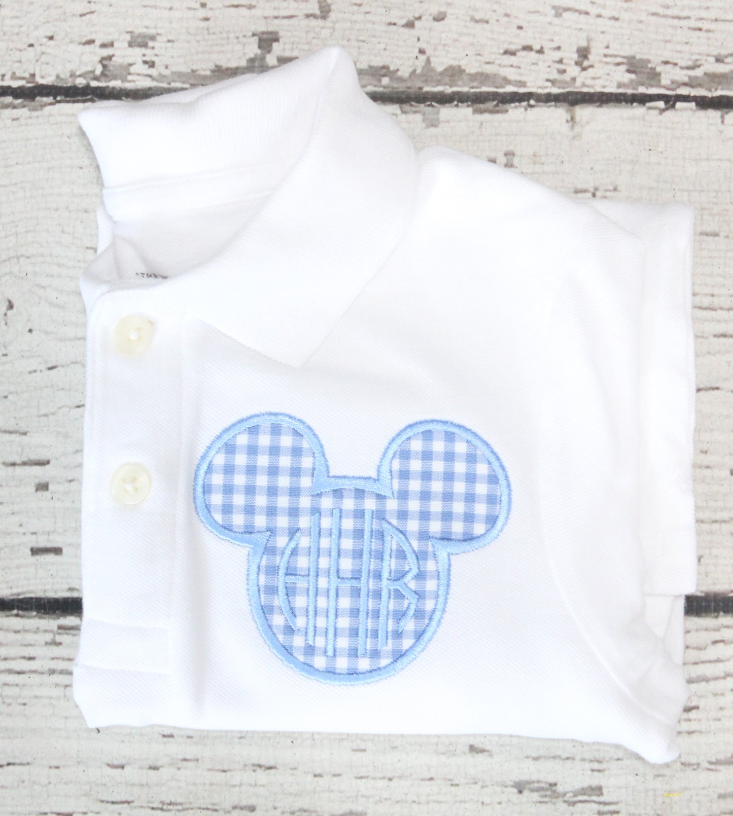 Monogrammed Blue Mickey Polo