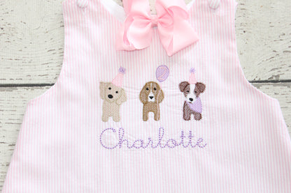 Monogrammed Puppy Dog Birthday Dress, Labrador Birthday Dress