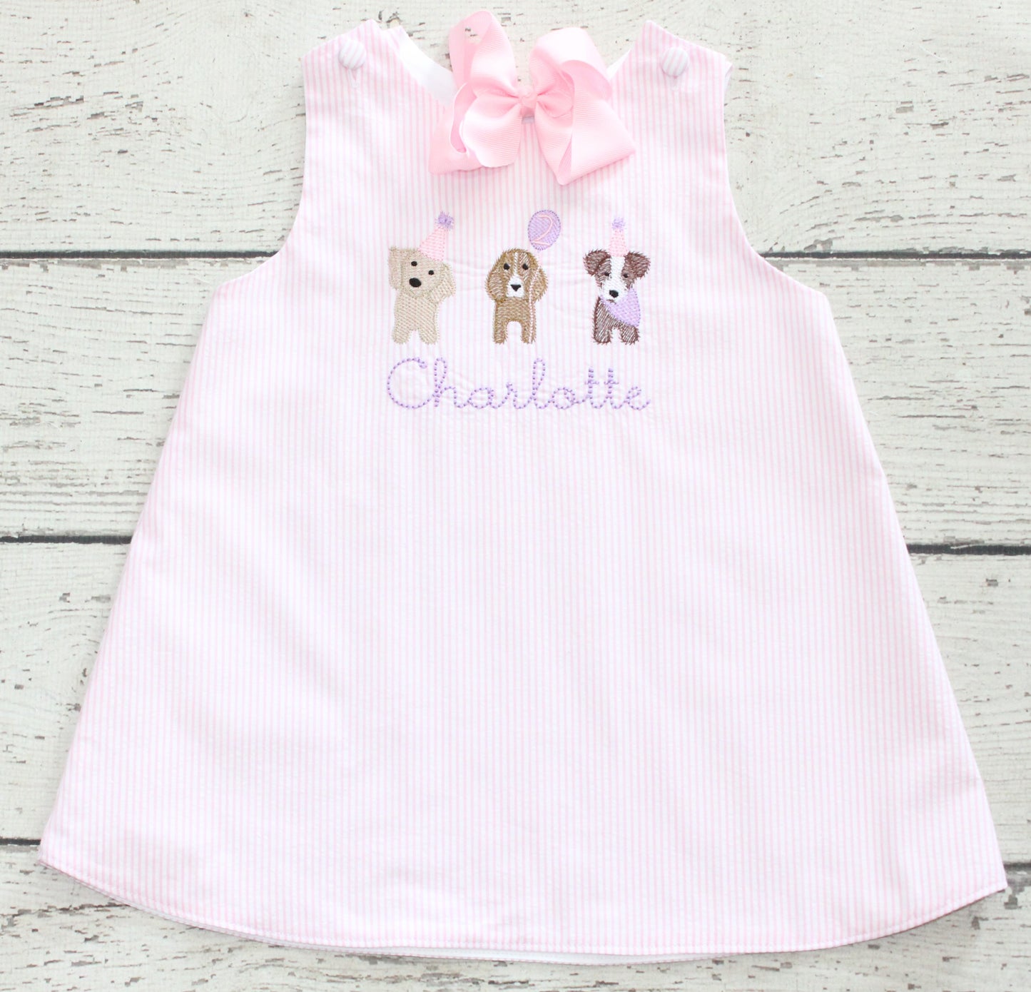 Monogrammed Puppy Dog Birthday Dress, Labrador Birthday Dress