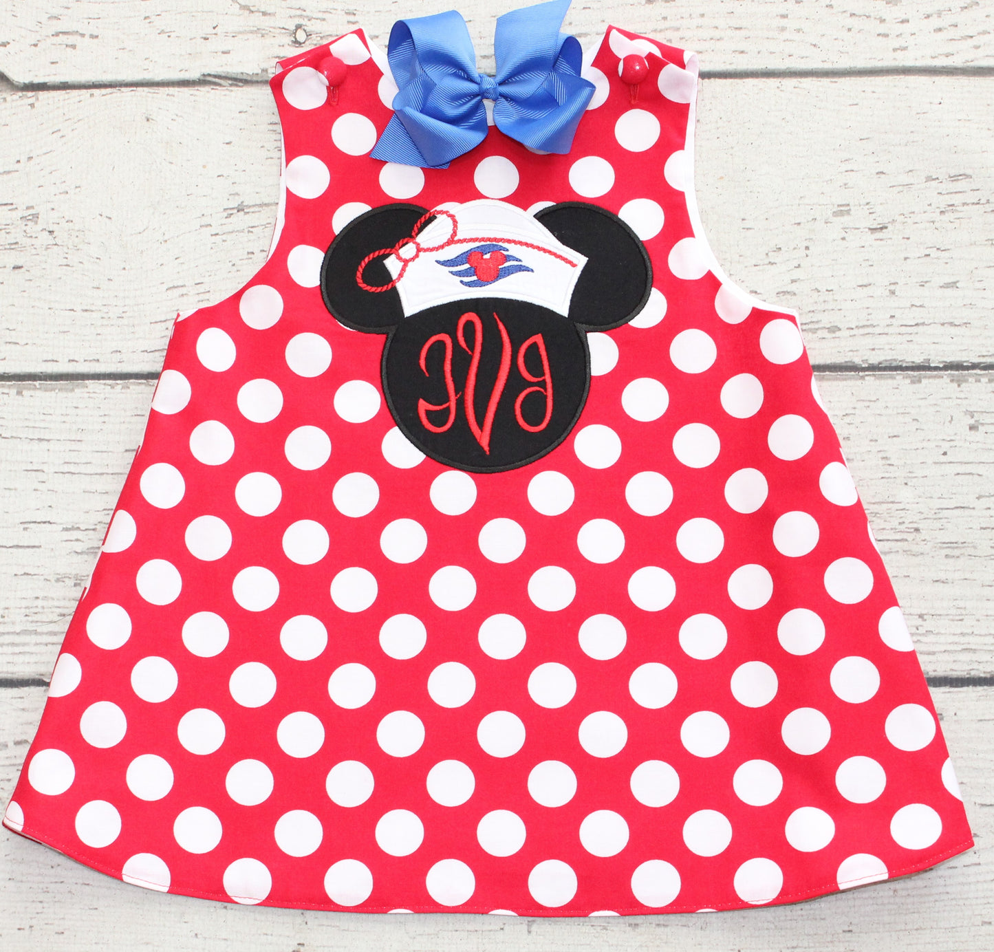 Monogrammed Minnie Cruise Dress, Polka Dot Minnie Dress